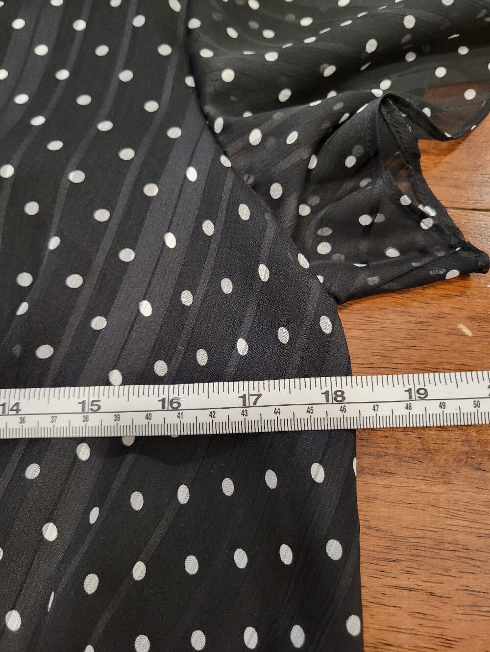 Lauren Ralph Lauren Black & White Polka Dot Dress Front Tie V Neck 10 Careerwear - Picture 14 of 16